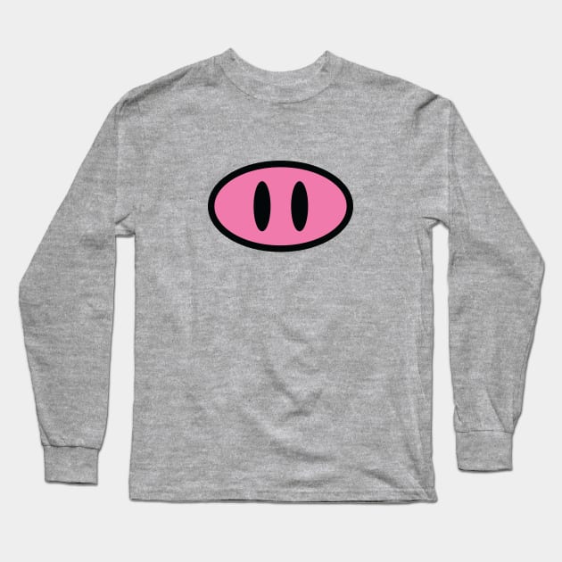 Funny Cute Pig Nose Design Long Sleeve T-Shirt by BlueCloverTrends